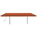 Auvent manuel rétractable avec LED 6x3,5 m Orange et marron
