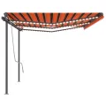 Auvent manuel rétractable avec LED 6x3,5 m Orange et marron
