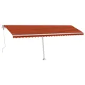 Auvent automatique sur pied 600x300 cm Orange/marron