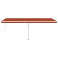Auvent automatique sur pied 600x300 cm Orange/marron