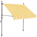 Auvent manuel rétractable avec LED 150 cm Blanc et orange
