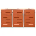 Abri pour trois poubelles 207x77,5x112,5 cm Inox