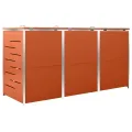 Abri pour trois poubelles 207x77,5x112,5 cm Inox