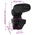 Accoudoir de voiture noir 15x35x(33-49,5) cm ABS