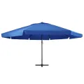 Parasol de jardin avec mât en aluminium 600 cm bleu azuré