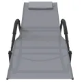 Chaises longues à bascule 2 pcs Gris Acier et textilène