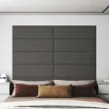 Panneaux muraux 12 pcs Gris foncé 90x30 cm Tissu 3,24 m²