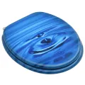 Siège de toilette avec couvercle MDF Bleu Gouttes d'eau