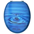 Siège de toilette avec couvercle MDF Bleu Gouttes d'eau