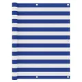 Écran de balcon Blanc et bleu 120x500 cm Tissu Oxford