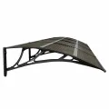 Auvent de porte Noir 350x75 cm Polycarbonate