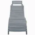 Chaise longue Délavage gris Bois d'acacia solide