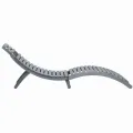 Chaise longue Délavage gris Bois d'acacia solide
