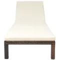 Chaise longue avec coussin Résine tressée Marron