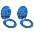 Sièges WC couvercle à fermeture douceur 2 pcs MDF Gouttes d'eau