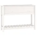 Jardinière et étagère Blanc 111,5x34,5x81 cm Bois massif de pin