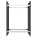 Portant de bois de chauffage Noir 40x35x60 cm Verre