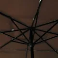 Parasol de jardin à 3 niveaux avec mât en aluminium taupe