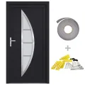 Porte d'entrée anthracite 108x200 cm PVC