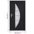 Porte d'entrée anthracite 108x200 cm PVC