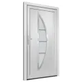 Porte d'entrée Blanc 88x200 cm PVC