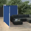 Auvent latéral rétractable Bleu 160x600 cm