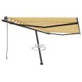 Auvent automatique sur pied 400x300 cm Jaune et blanc