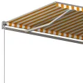 Auvent automatique sur pied 400x300 cm Jaune et blanc