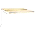 Auvent automatique sur pied 400x300 cm Jaune et blanc