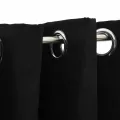 Rideaux occultants Aspect lin avec œillets 2 pcs Noir 140x225cm