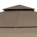 Belvédère et double toits étentus 3x3x2,75 m Taupe 180g/m²