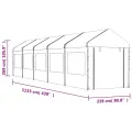 Belvédère avec toit blanc 11,15x2,28x2,69 m polyéthylène