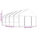 Belvédère avec toit blanc 8,92x4,08x3,22 m polyéthylène