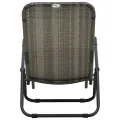 Chaise longue pliable Résine tressée Gris