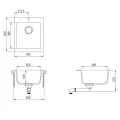 Évier de cuisine Granit Seul lavabo Beige
