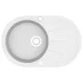 Évier de cuisine Granit Seul lavabo Ovale Blanc