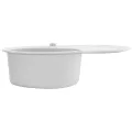 Évier de cuisine Granit Seul lavabo Ovale Blanc
