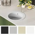 Évier de cuisine Granit Rond Blanc