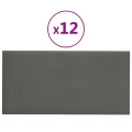 Panneaux muraux 12 pcs Gris foncé 60x30 cm Velours 2,16 m²