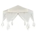 Chapiteau hexagonal et 6 parois latérales 3,6x3,1 m Blanc crème