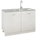 Évier de cuisine à double évier argenté 1200x500x155 mm inox