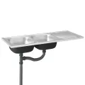 Évier de cuisine à double évier argenté 1200x500x155 mm inox