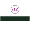 Panneaux muraux 12 pcs Vert foncé 90x15 cm Velours 1,62 m²