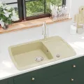 Évier de cuisine Granit Seul lavabo Beige