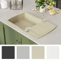 Évier de cuisine Granit Seul lavabo Beige