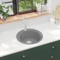 Évier de cuisine en granit Bac unique Rond Gris