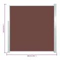 Auvent latéral rétractable 140 x 300 cm Marron
