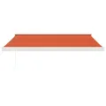 Auvent rétractable orange et marron 3,5x2,5m tissu et aluminium