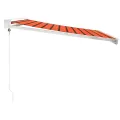 Auvent rétractable orange et marron 3,5x2,5m tissu et aluminium