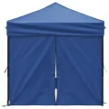 Tente de réception pliable avec parois Bleu 2x2 m